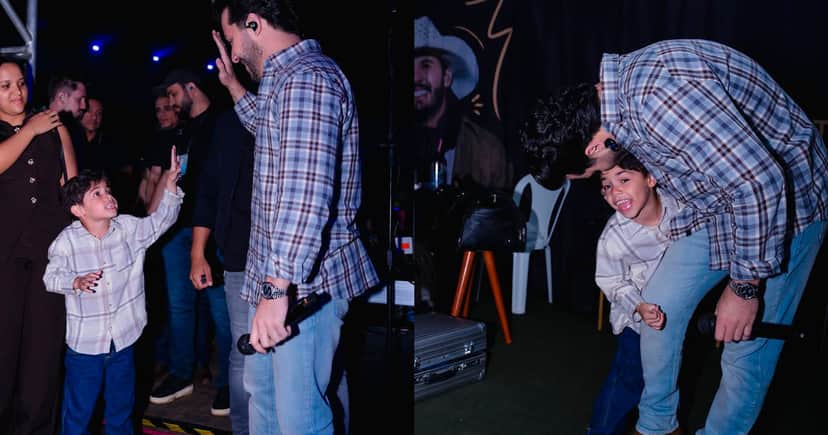 Léo, filho de Marília Mendonça, com seu pai Murilo Huff (Foto: Reprodução)