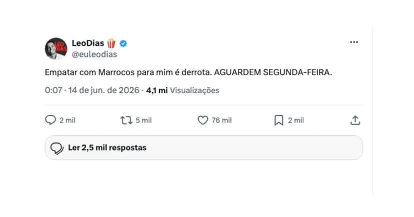 Publicação de Leo Dias (Foto: Reprodução / X)