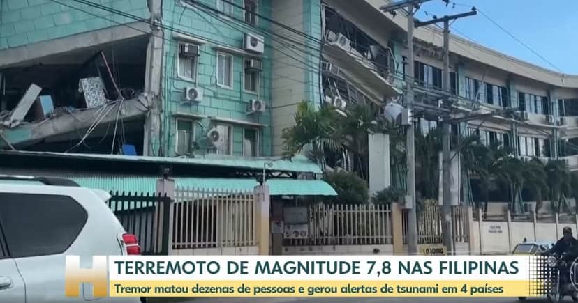 Roberto Kovalick dá notícia sobre terremoto nas Filipinas (Foto: Reprodução / Globo)