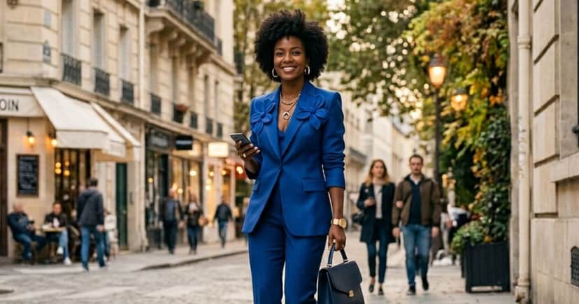Mulher usando roupas nas cores azul Mulher usando roupas nas cores azul