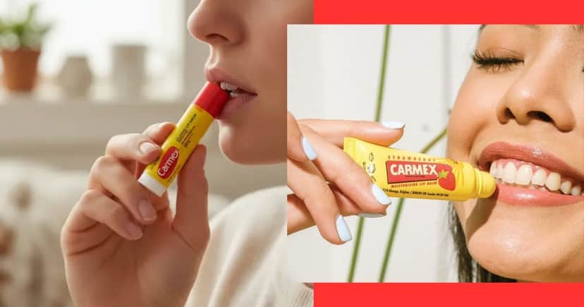 Linha Carmex de proteção labial (Foto Reprodução/Montagem/Lennita/TV Foco/Canva/Sweet Care/Ml) Linha Carmex de proteção labial (Foto Reprodução/Montagem/Lennita/TV Foco/Canva/Sweet Care/Ml)
