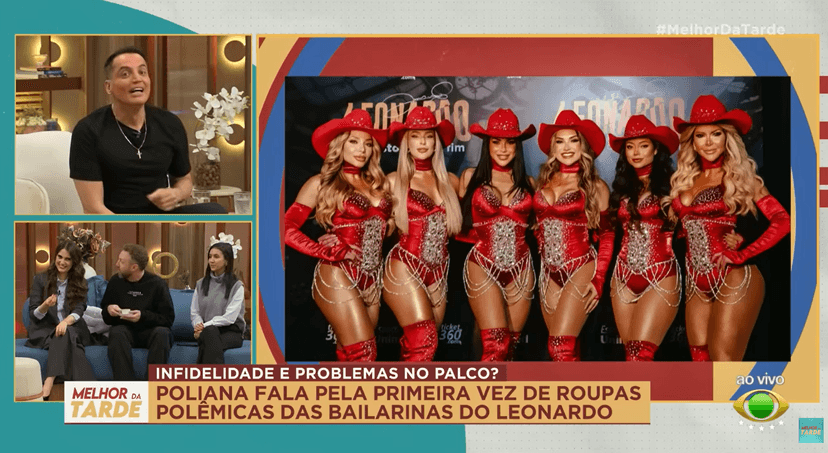Figurino de bailarinas de Leonardo causa polêmica (Foto: Reprodução / Band) Figurino de bailarinas de Leonardo causa polêmica (Foto: Reprodução / Band)