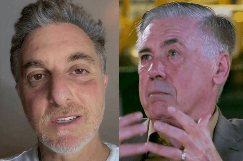 Luciano Huck e Carlo Ancelotti (Foto: Reprodução / Globo) Luciano Huck e Carlo Ancelotti (Foto: Reprodução / Globo)