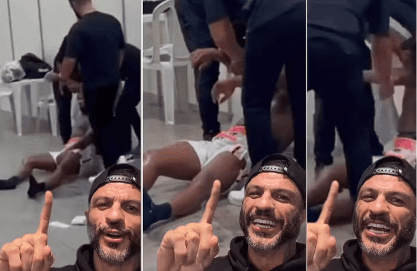 Kleber Bambam debocha de Davi Brito desmaiado após nocauteá-lo em luta (Foto: Reprodução / Instagram) 