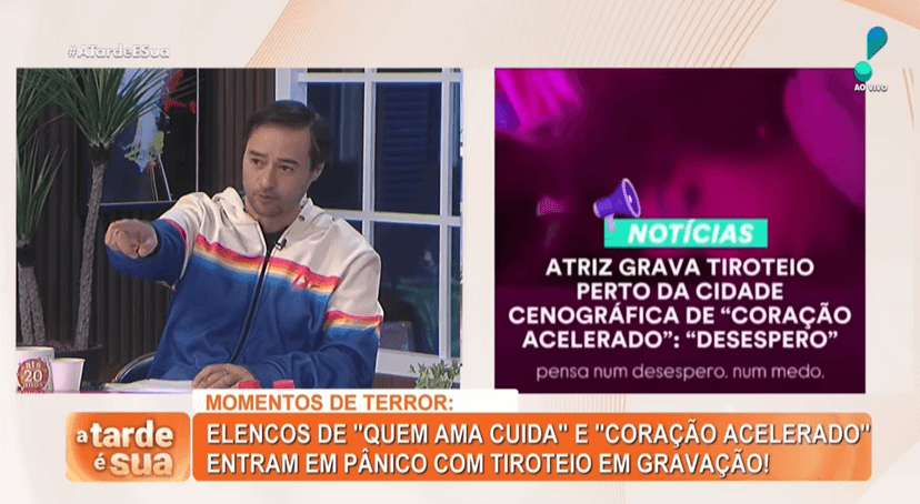 Alessandro Lo-Bianco revelou detalhes de tiroteio que assustou os atores e equipes de duas novelas da Globo (Foto: Reprodução / RedeTV!)
