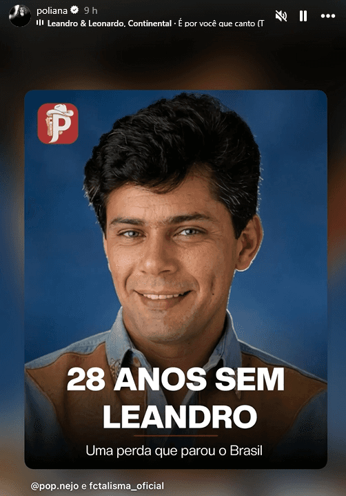 Poliana Rocha faz homenagem para Leandro (Foto: Reprodução / Instagram) Poliana Rocha faz homenagem para Leandro (Foto: Reprodução / Instagram)