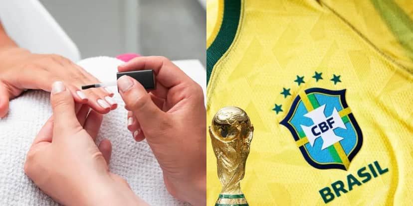 Cor de esmalte para atrair sorte ao Brasil na Copa (Reprodução: Montagem TV Foco)