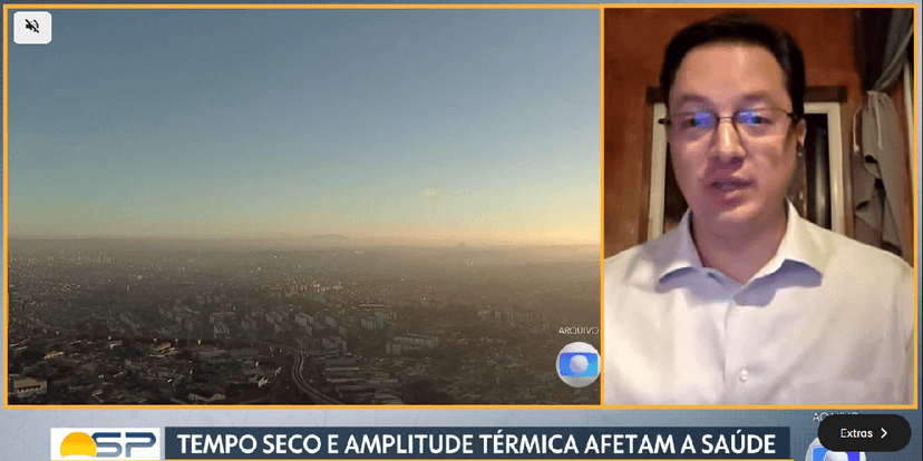 Médico dando dicas sobre como cuidar da saúde com este clima (Foto: Reprodução/ Globo) Médico dando dicas sobre como cuidar da saúde com este clima (Foto: Reprodução/ Globo)