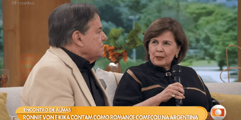 Ronnie Von ao lado da esposa (Foto: Reprodução/ Globo) Ronnie Von ao lado da esposa (Foto: Reprodução/ Globo)