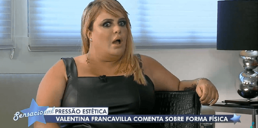 Valentina Francavilla no programa Sensacional (Foto: Reprodução/ Instagram) Valentina Francavilla no programa Sensacional (Foto: Reprodução/ Instagram)