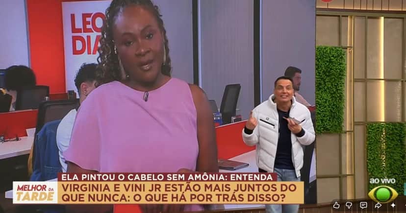 Janaina Nunes e Leo Dias (Foto: Reprodução / Band)