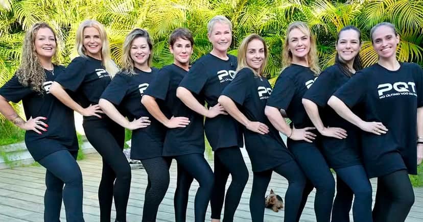 Xuxa no ensaio com suas ex-paquitas para a turnê (Foto: Blad Meneghel)