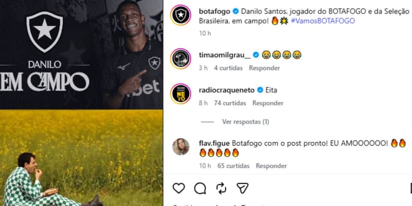 Botafogo tirou sarro do Palmeiras (Reprodução: Instagram) Botafogo tirou sarro do Palmeiras (Reprodução: Instagram)