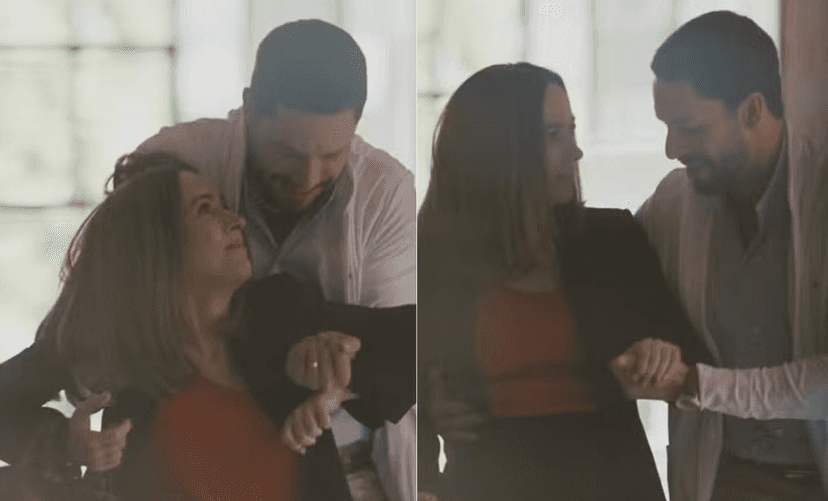César e Brigitte em Quem Ama Cuida (Foto: Reprodução / Globo) César e Brigitte em Quem Ama Cuida (Foto: Reprodução / Globo)