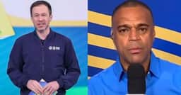 Leifert pede para Denílson falar mais baixo durante 1 transmissão: “Fica no seu, rapaz”