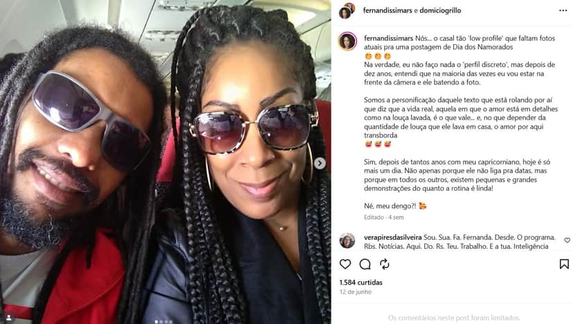 Fernanda Carvalho é casada com o jornalista Domício Grillo (Foto: Reprodução/ Instagram) Fernanda Carvalho é casada com o jornalista Domício Grillo (Foto: Reprodução/ Instagram)