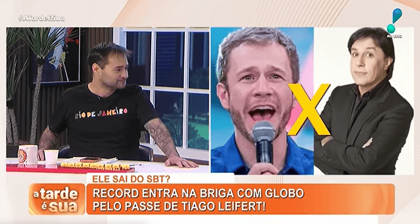 Alessandro Lo-bianco destaca disputa acirrada por Tiago Leifert (Foto: Reprodução / RedeTV!) Alessandro Lo-bianco destaca disputa acirrada por Tiago Leifert (Foto: Reprodução / RedeTV!)