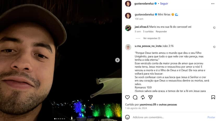 Gustavo Daneluz deu vida ao Mário em Carrossel (Foto: Reprodução/ Instagram) Gustavo Daneluz deu vida ao Mário em Carrossel (Foto: Reprodução/ Instagram)