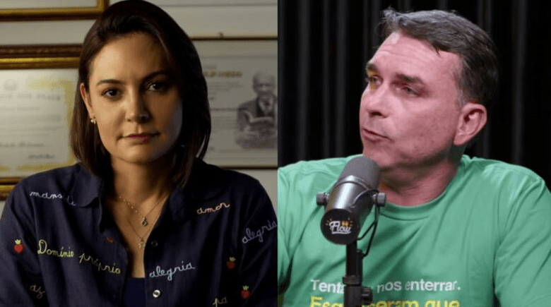 Flávio e Michelle Bolsonaro (Fotos: Reprodução / Instagram / YouTube) Flávio e Michelle Bolsonaro (Fotos: Reprodução / Instagram / YouTube)