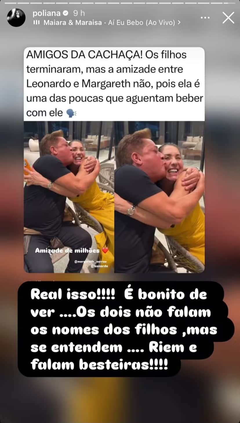 Poliana Rocha falou sobre a relação de Leonardo com Margareth Serrão (Foto: Reprodução/ Instagram) Poliana Rocha falou sobre a relação de Leonardo com Margareth Serrão (Foto: Reprodução/ Instagram)