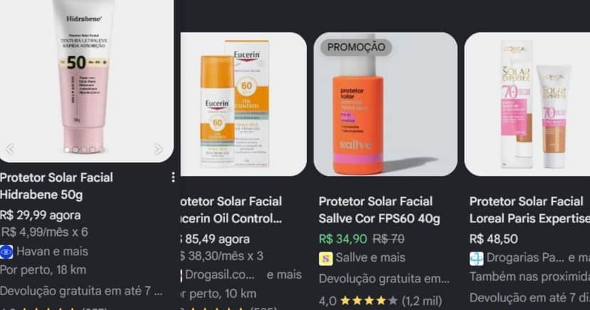 Opções de protetores faciais (Foto Reprodução/Google Shopping/Pesquisa Lennita) Opções de protetores faciais (Foto Reprodução/Google Shopping/Pesquisa Lennita)