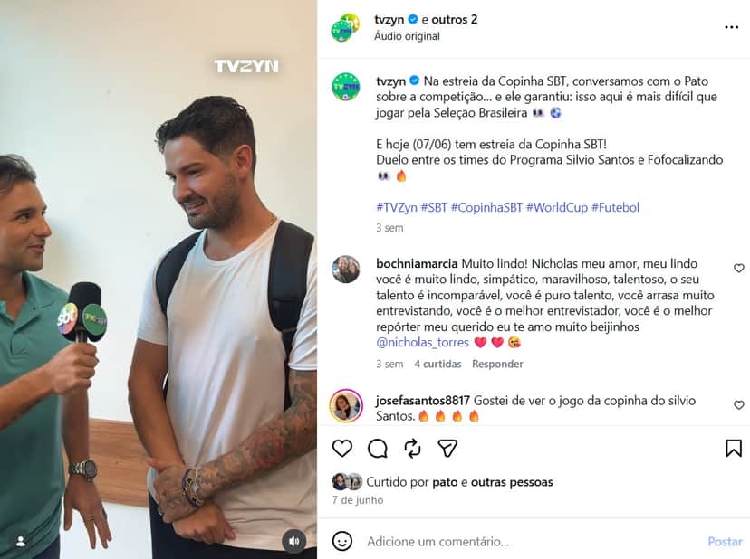 Trabalho como repórter no SBT (Foto: Reprodução/ Instagram) Trabalho como repórter no SBT (Foto: Reprodução/ Instagram)
