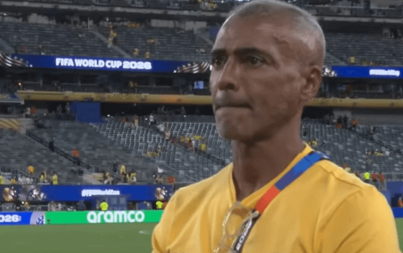 Romário na cobertura da Copa do Mundo na CazéTV (Foto: Reprodução / CazéTV) Romário na cobertura da Copa do Mundo na CazéTV (Foto: Reprodução / CazéTV)