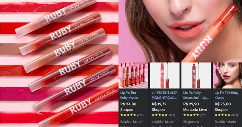 Ruby Lip Fix (Foto Reprodução/Montagem/Lennita/TV Foco/Canva/Google Shopping/YouTube) Ruby Lip Fix (Foto Reprodução/Montagem/Lennita/TV Foco/Canva/Google Shopping/YouTube)