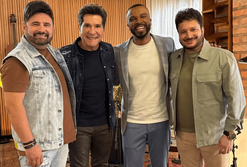Luiz Cláudio e Giuliano, cantor Daniel e Alexandre Pires no Viver Sertanejo (Foto: Reprodução / Instagram) Luiz Cláudio e Giuliano, cantor Daniel e Alexandre Pires no Viver Sertanejo (Foto: Reprodução / Instagram)