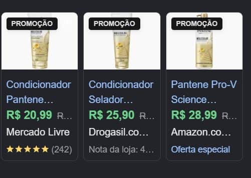 Média do Bond Repair da Pantene (Foto Reprodução/Google Shopping) Média do Bond Repair da Pantene (Foto Reprodução/Google Shopping)