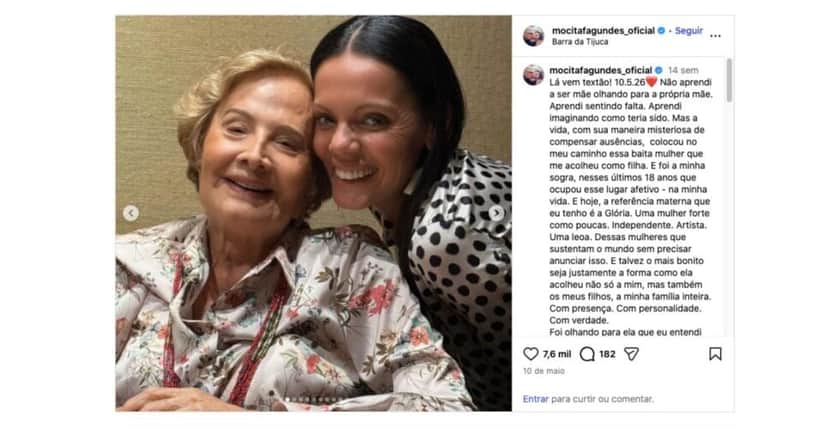 Glória Menezes e Mocita Fagundes (Foto: Reprodução / Instagram)