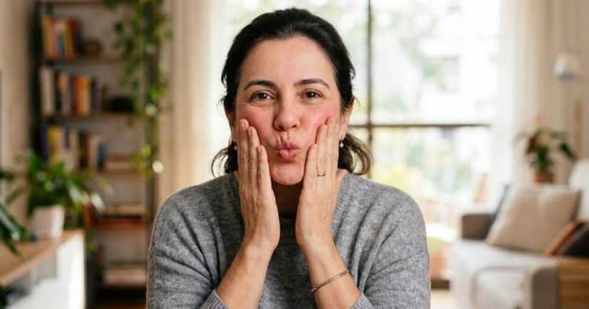 Ilustração mulher fazendo massagem facial (Foto: Montagem TV Foco / GMN)