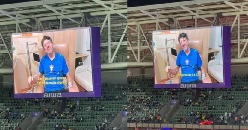 Lito sendo homenageado antes da partida do Palmeiras x Santos nesta quarta-feira (26)(Foto Reprodução/Instagram)