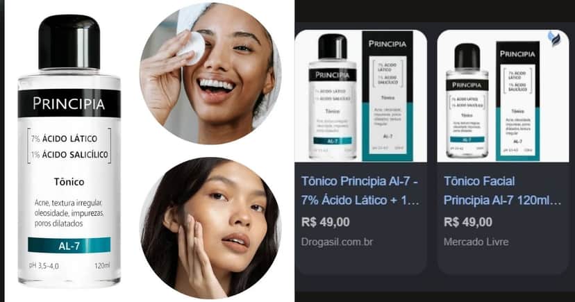Tônico Principia (Foto Reprodução/Lennita/TV Foco/Canva/Google Shopping) Tônico Principia (Foto Reprodução/Lennita/TV Foco/Canva/Google Shopping)