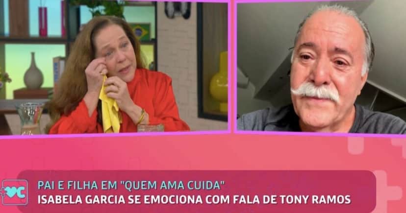 Isabela Garcia e Tony Ramos no Mais Você (Foto: Reprodução / Globo) Isabela Garcia e Tony Ramos no Mais Você (Foto: Reprodução / Globo)