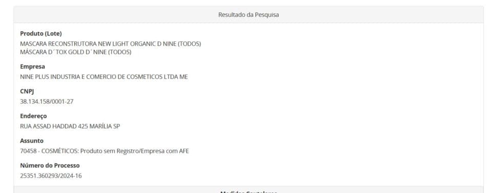 Resolução da ANVISA com ação contra creme de hidratação capilar parte 1 (Foto Reprodução/ANVISA) Resolução da ANVISA com ação contra creme de hidratação capilar parte 1 (Foto Reprodução/ANVISA)