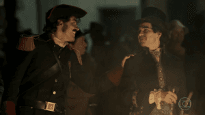 Tolentino (Ricardo Pereira) e André (Caio Blat) em cena de "Liberdade, Liberdade" (Foto: Reprodução/Globo) Tolentino (Ricardo Pereira) e André (Caio Blat) em cena de "Liberdade, Liberdade" (Foto: Reprodução/Globo)