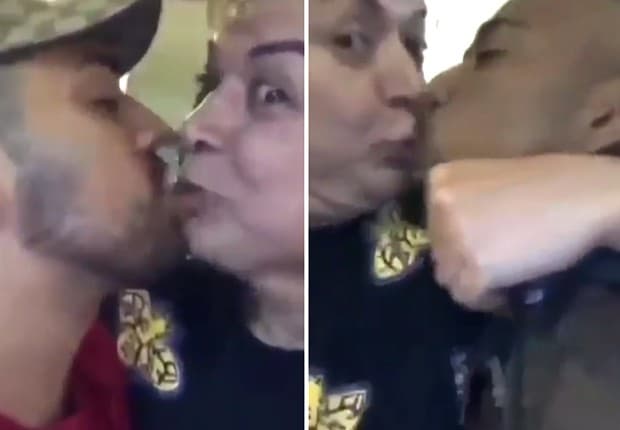 Nego do Borel e Tirulipa dão beijo na boca de David Brazil