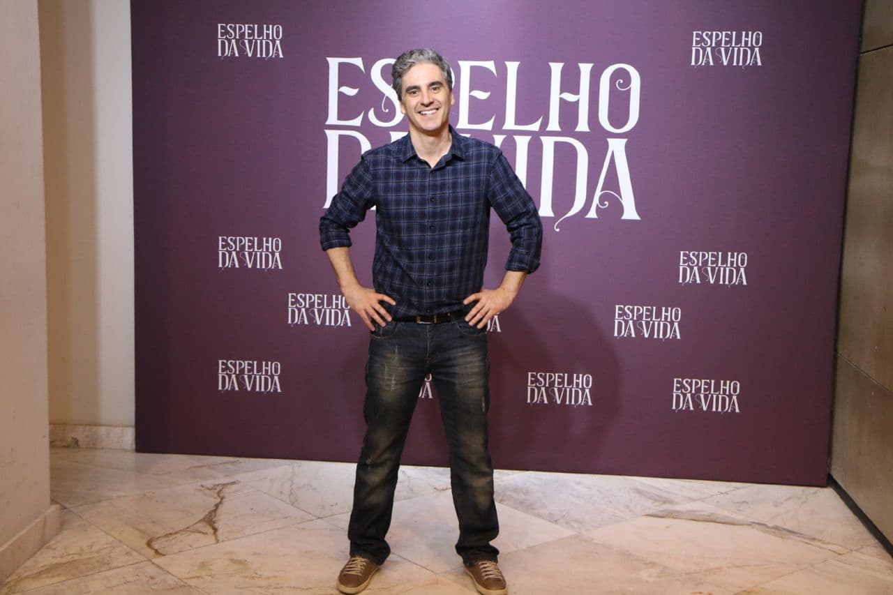 Atores de Espelho da Vida em coletiva de imprensa da TV Globo (Foto: Reprodução) Atores de Espelho da Vida em coletiva de imprensa da TV Globo (Foto: Reprodução)