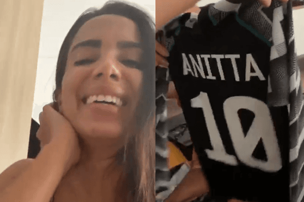 Anitta mostrou a camisa personalizada (Foto: Reprodução/ Instagram) Anitta mostrou a camisa personalizada (Foto: Reprodução/ Instagram)