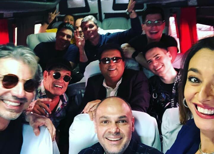 Catia Fonseca, João Kleber, Geraldo Luiz, Luiz Bacci e Sérgio Malandro são flagrados em encontro improvável e causam espanto