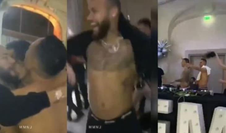Neymar é flagrado tirando a roupa em festa repleta de homens e imagens comprometedoras vazam