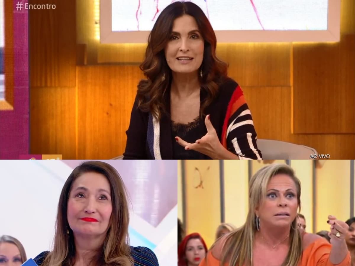 Audiência da TV: Fátima Bernardes faz Encontro da Globo afundar, Sonia Abrão levanta RedeTV! e SBT cai ao cortar Casos de Família para passar Triturando (Foto: Reprodução/Montagem TV Foco)