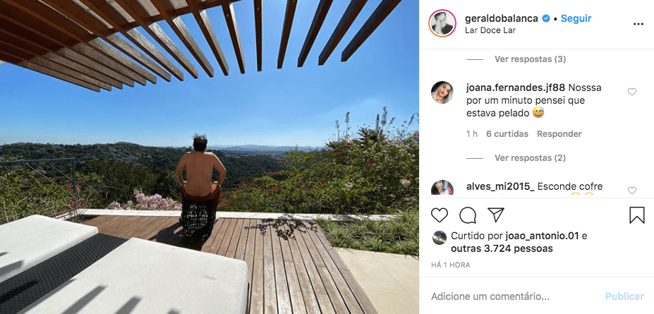 O famoso apresentador do Balanço Geral, da Record, Geraldo Luis deu susto daqueles em seus seguidores após compartilhar uma foto que deixou tudo à mostra (Foto: Reprodução/Instagram)