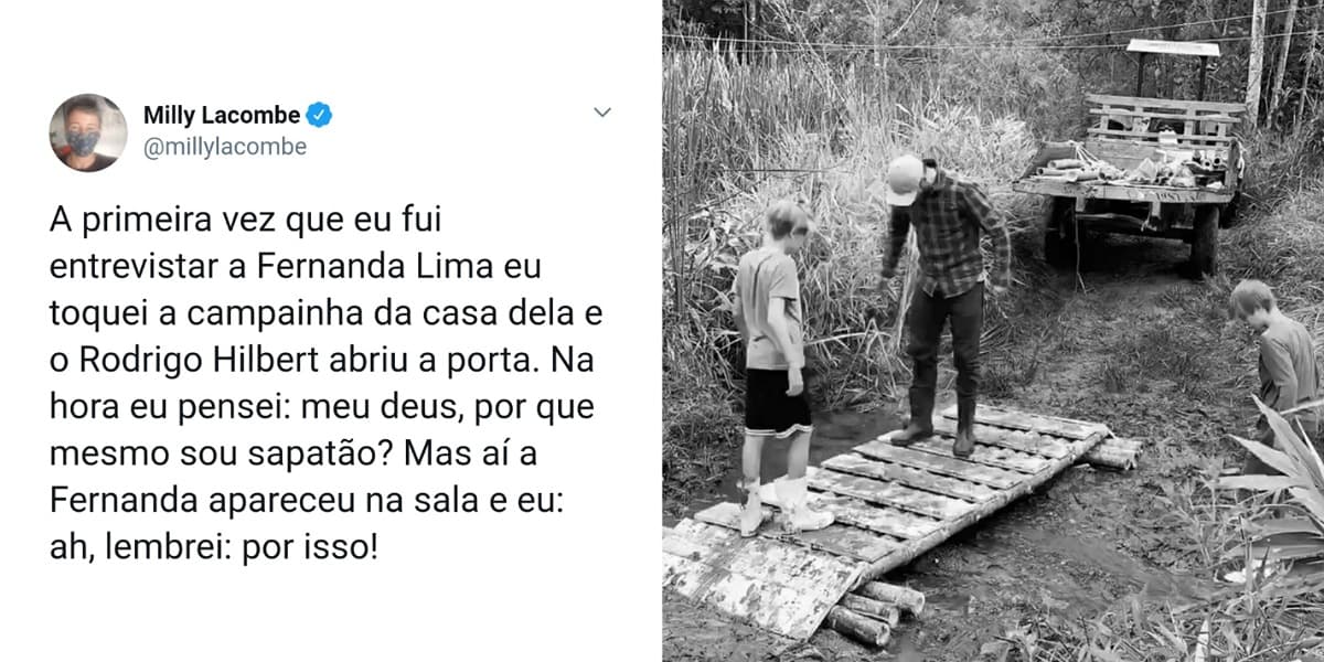 Rodrigo Hilbert mostra habilidades e constrói ponte com os filhos (Foto: Reprodução/Instagram) Rodrigo Hilbert mostra habilidades e constrói ponte com os filhos (Foto: Reprodução/Instagram)