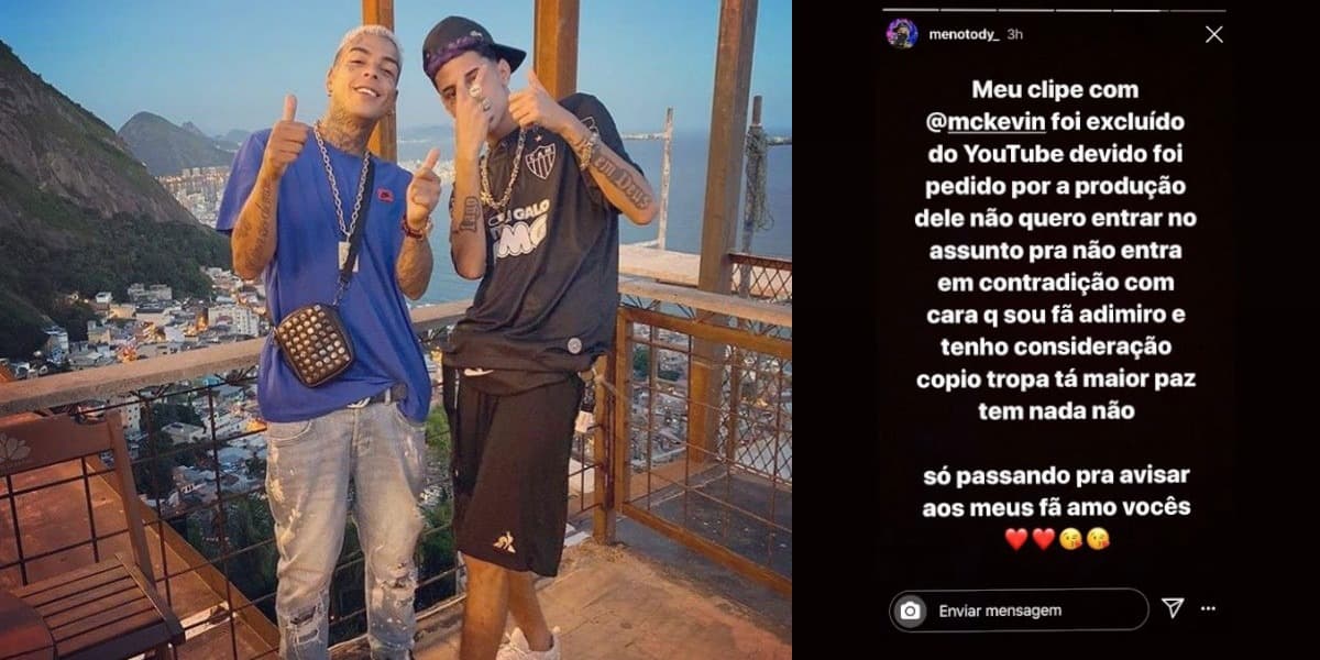 MC Kevin deu um fim no clipe de Meno Tody (Foto: Reprodução/Instagram) MC Kevin deu um fim no clipe de Meno Tody (Foto: Reprodução/Instagram)