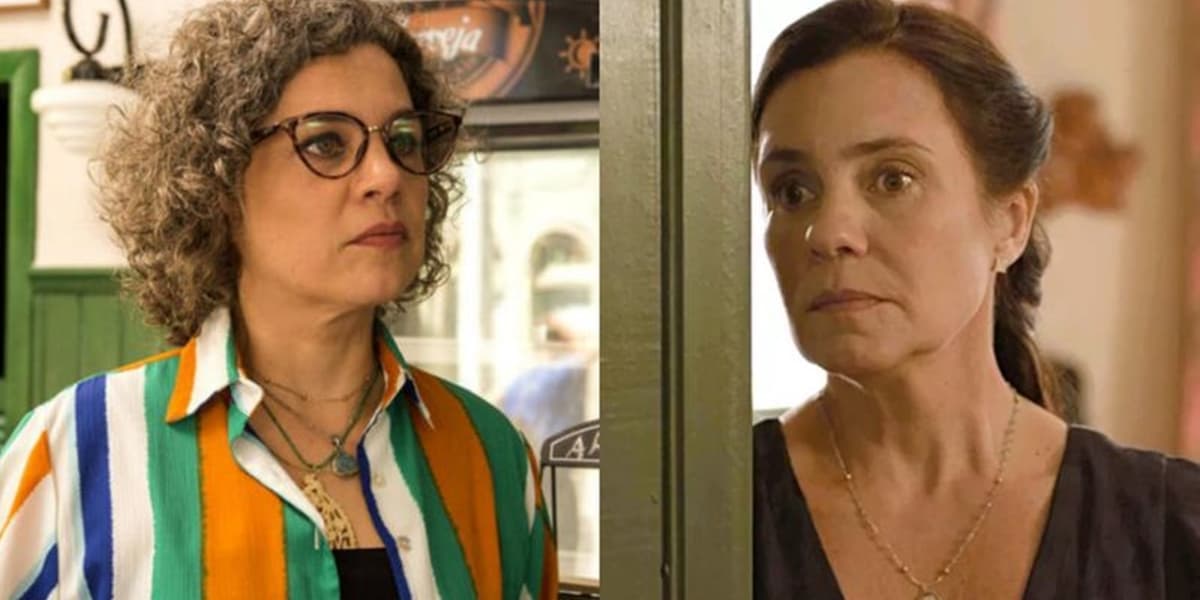 Jane (Isabel Teixeira) e Thelma (Adriana Esteves) em Amor de Mãe; vilã vai assassinar a melhor amiga (Foto: Reprodução/Globo/Montagem) Jane (Isabel Teixeira) e Thelma (Adriana Esteves) em Amor de Mãe; vilã vai assassinar a melhor amiga (Foto: Reprodução/Globo/Montagem)