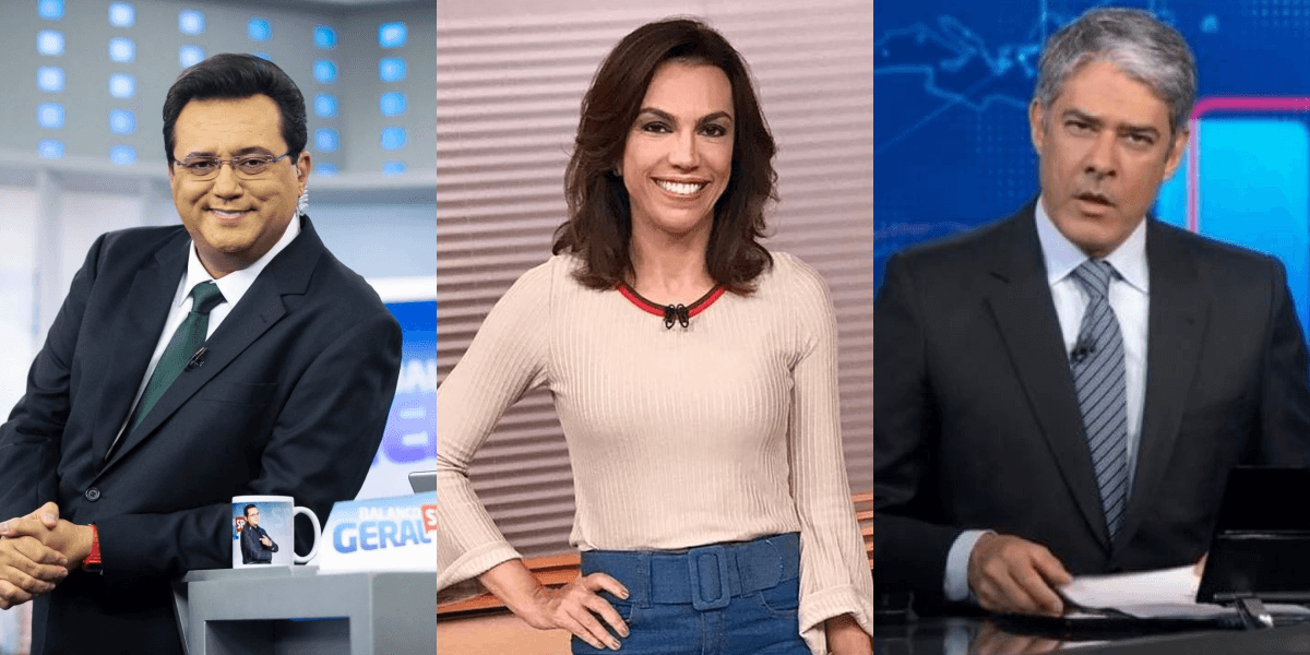 Geraldo Luís, Ana Paula Araújo no comando do Bom Dia Brasil e William Bonner no comando do JN (Foto: Montagem/TVFoco) Geraldo Luís, Ana Paula Araújo no comando do Bom Dia Brasil e William Bonner no comando do JN (Foto: Montagem/TVFoco)