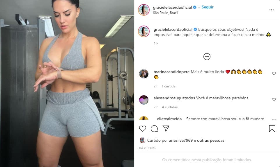 Graciele Lacerda exibe corpão aos 41 anos - Foto: Reprodução Graciele Lacerda exibe corpão aos 41 anos - Foto: Reprodução
