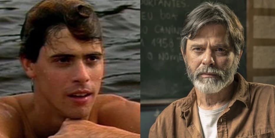 Marcos Winter, como Jove de 'Pantanal' e atualmente (Foto: Reprodução / Internet) Marcos Winter, como Jove de 'Pantanal' e atualmente (Foto: Reprodução / Internet)